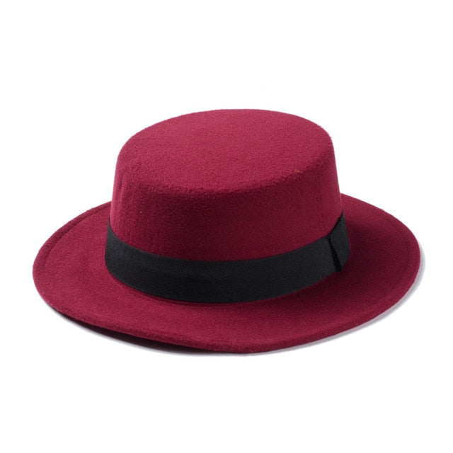 Boater Flat Top Hat