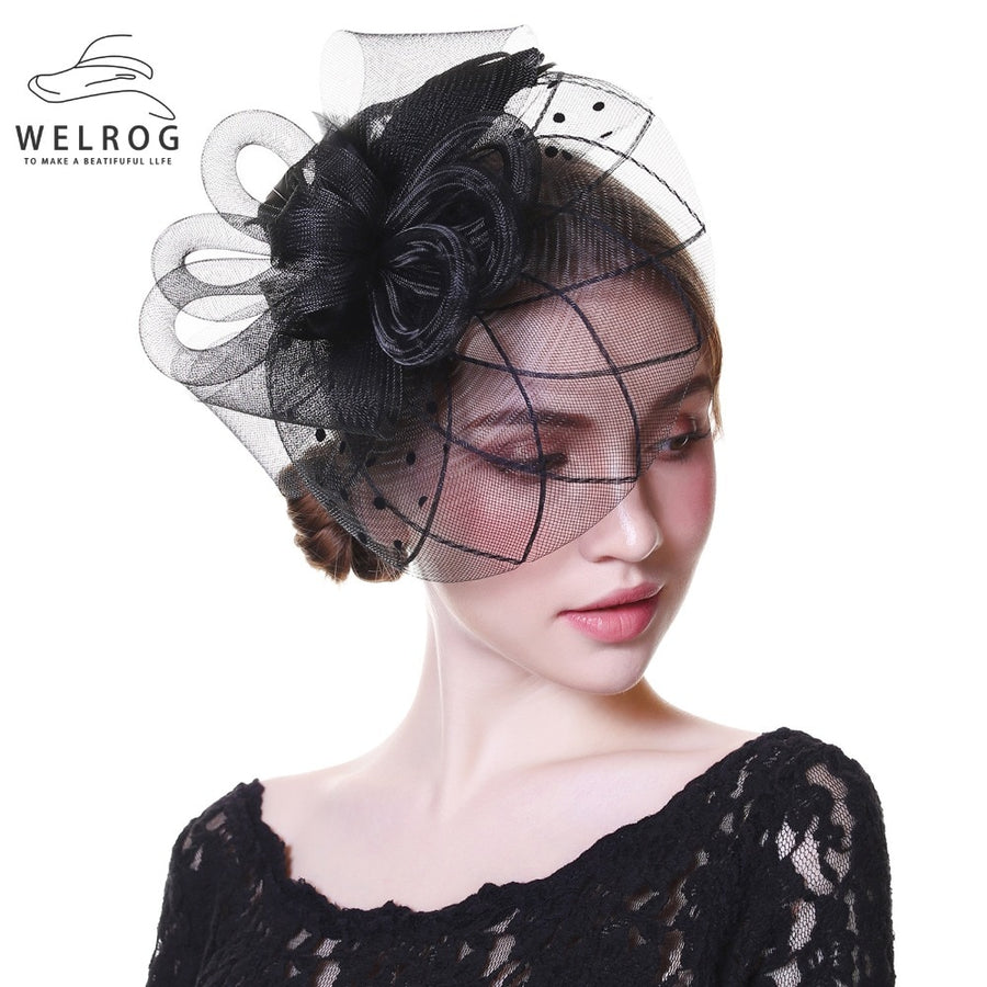 Flower Mesh Ribbons Hat