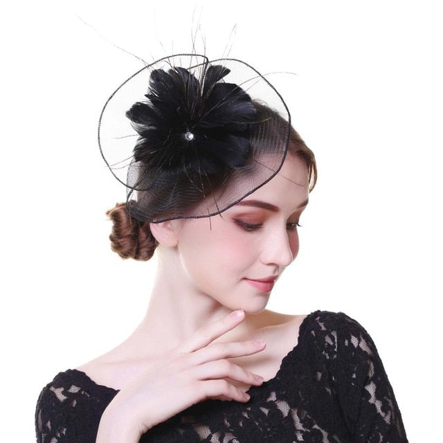 Flower Mesh Ribbons Hat