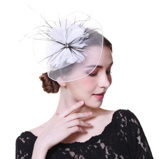 Flower Mesh Ribbons Hat