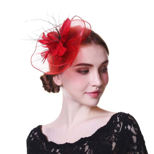 Flower Mesh Ribbons Hat
