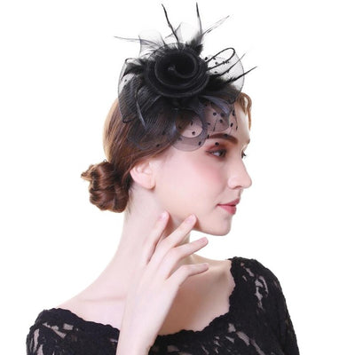 Flower Mesh Ribbons Hat