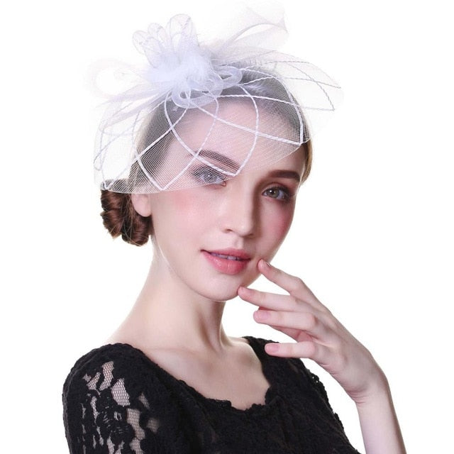 Flower Mesh Ribbons Hat