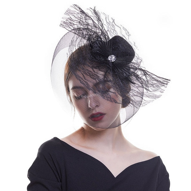 Flower Mesh Ribbons Hat