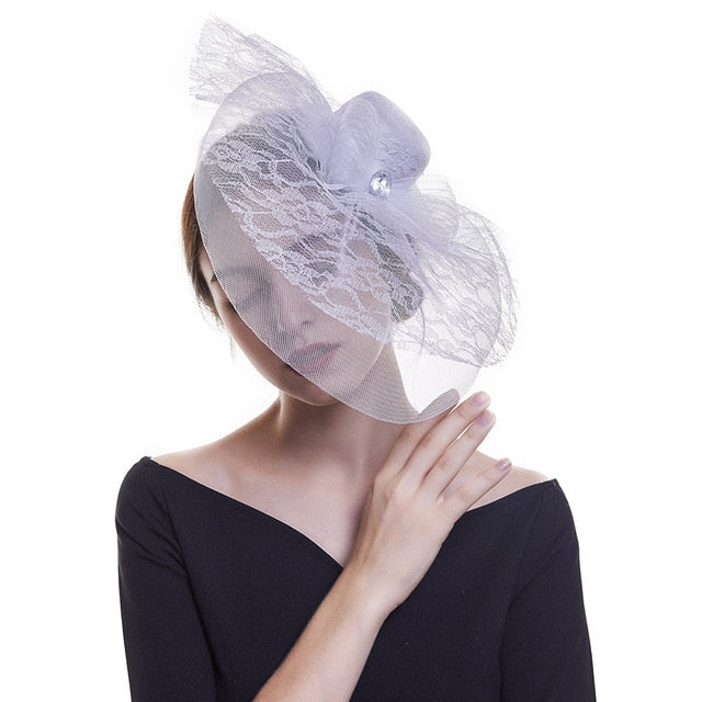 Flower Mesh Ribbons Hat