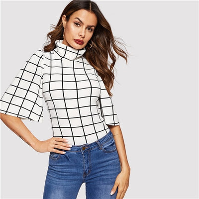 SHEIN Black and White Turtleneck