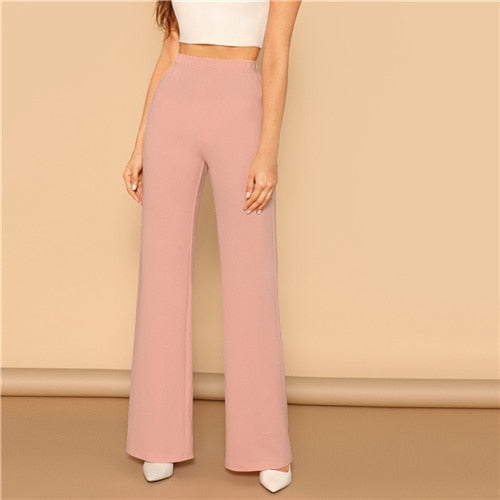 SHEIN Pink Elastic Pants