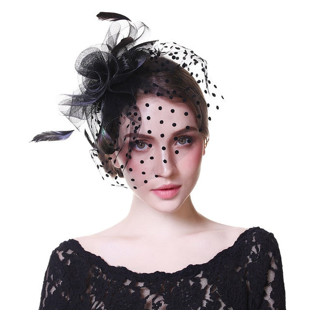 Flower Mesh Ribbons Hat