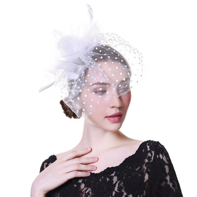 Flower Mesh Ribbons Hat