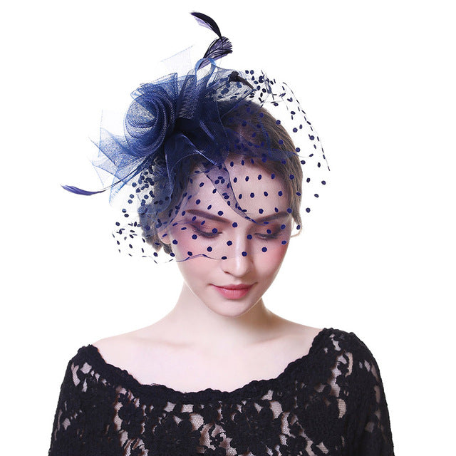 Flower Mesh Ribbons Hat