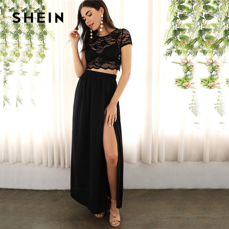 SHEIN Lace Crop Top