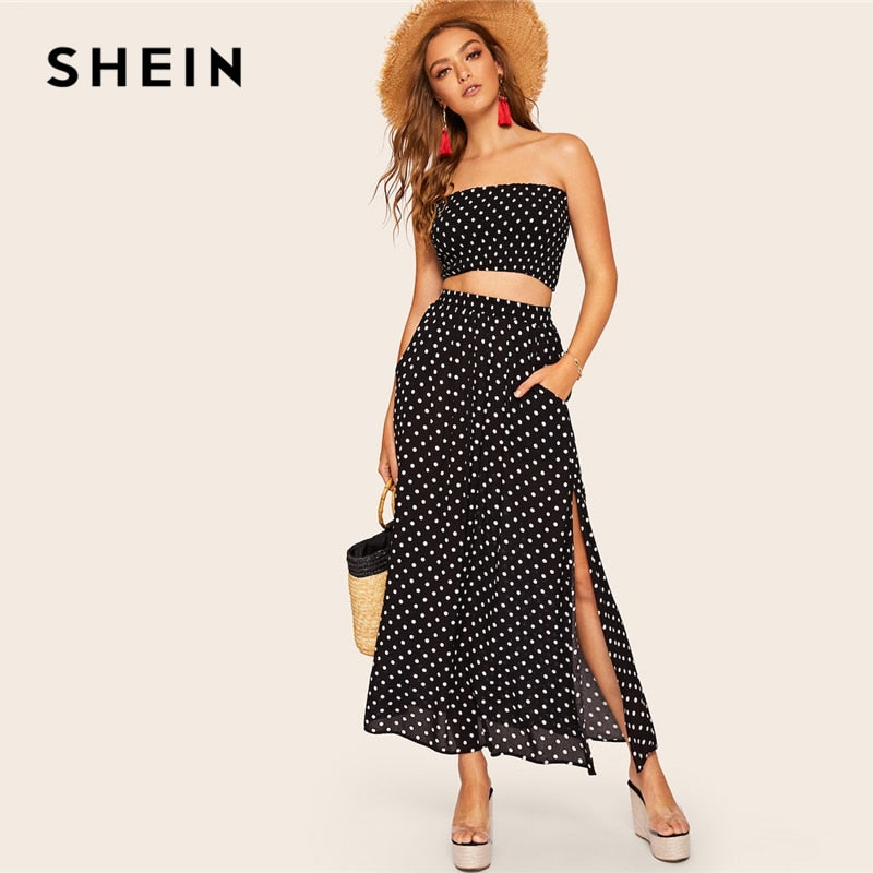 SHEIN Boho Polka Dot dress